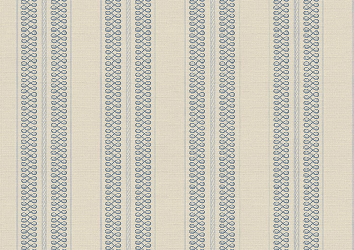 Trellis Prints, Noble Stripe Raffs Blue - Roman Blind - Image 7